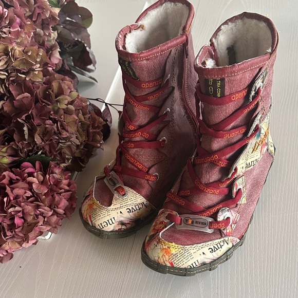 Trendy Pink Women's Combat Boots - Picture 1 of 12